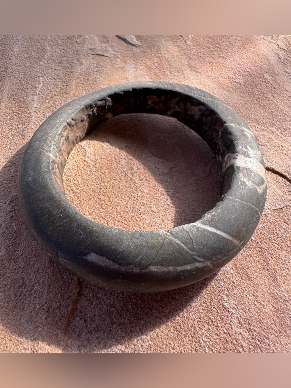 Old Stone Mali Marble Bracelet – African Kasena Tribal Bangle ~ Vintage Ethnic